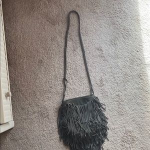Grey fringe purse!